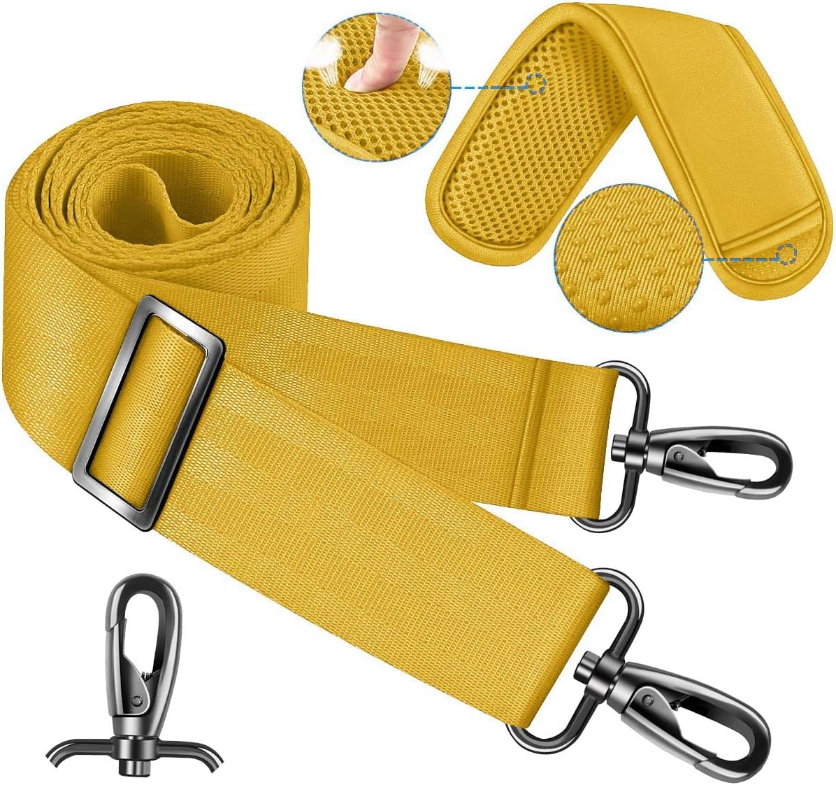ZINZ 60 Inch Shoulder Strap with Removable Ultra-Thick Pad, Adjustable Buckles Shoulder Crossbody Strap for Luggage Bag