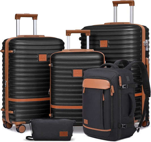 Joyway Expandable Luggage Sets 5 Piece, Lightweight Hard Shell Travel Suitcase Set with Spinner Wheels and TSA Lock