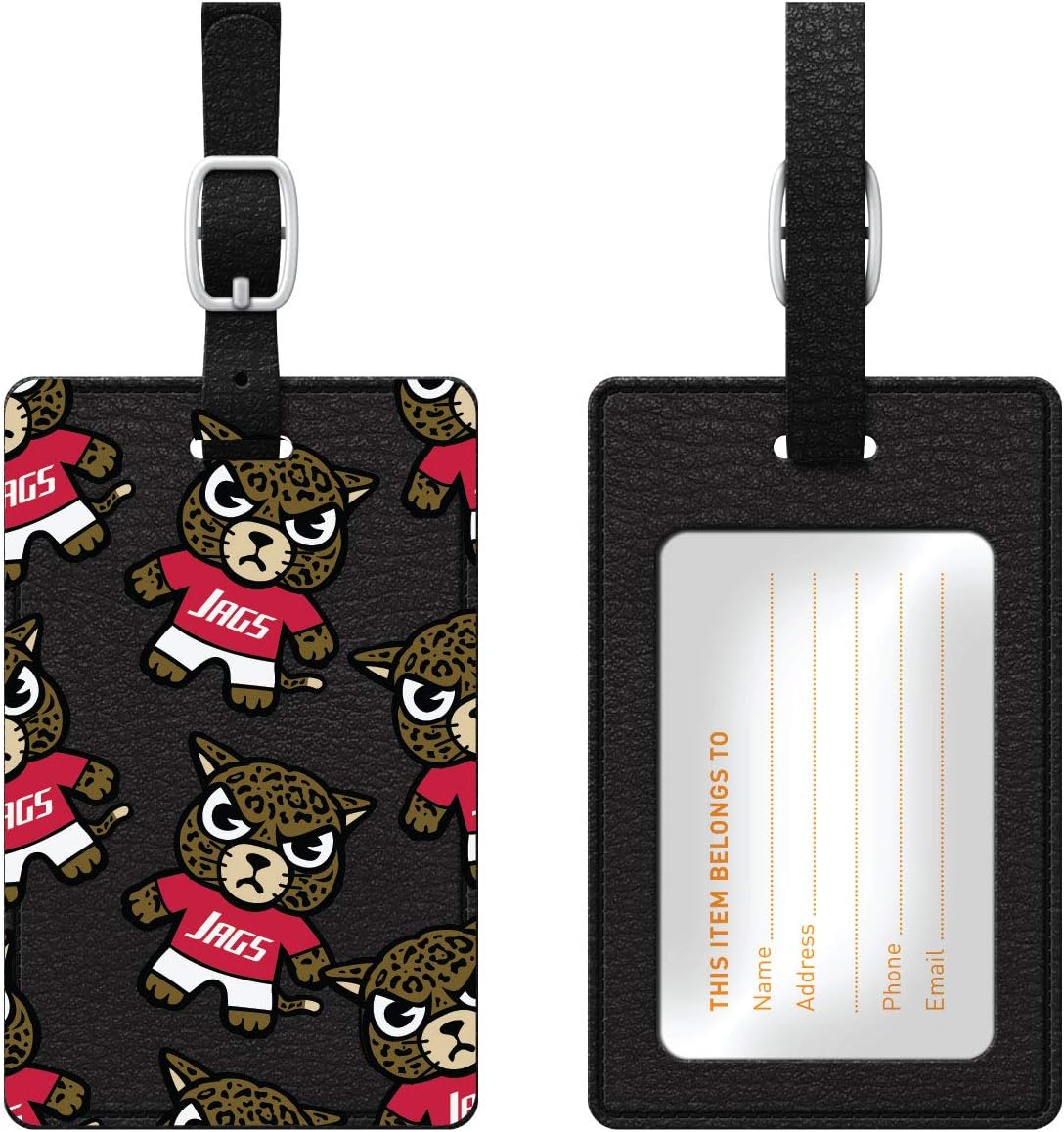 OTM Essentials University of South Alabama Faux Leather Luggage Tag, Durable Travel Accessories with Adjustable Strap and ID Card, Tokyodachi Mascot B