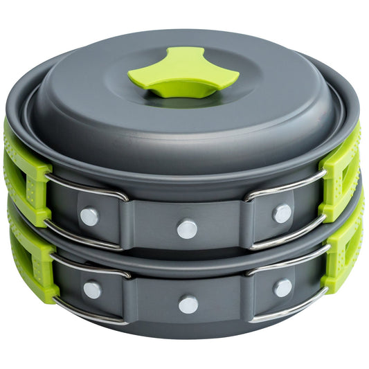 1 Liter Camping Cookware Mess Kit Backpacking Gear & Hiking Outdoors Bug Out Bag Cooking Equipment