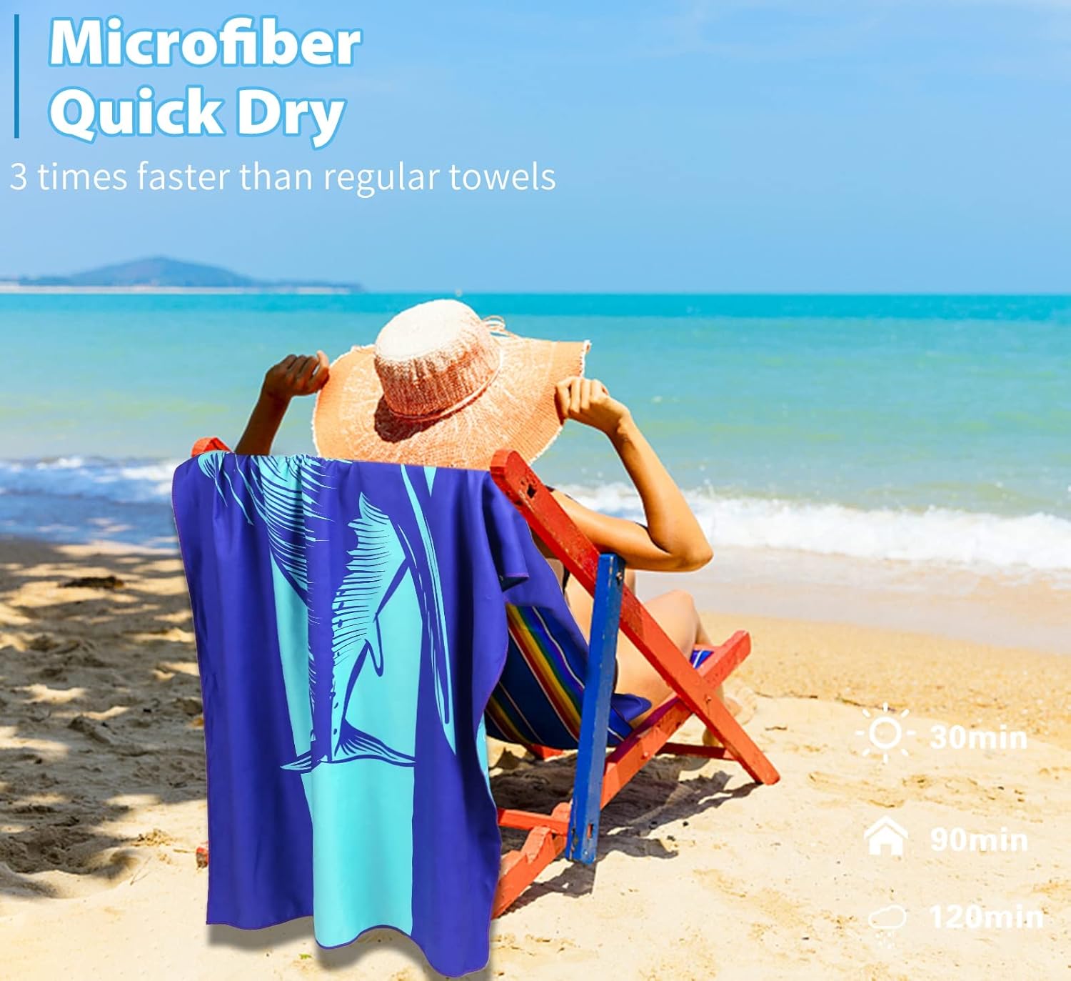 6 Pack Microfiber Oversized Lightweight Beach Towel 71x32 Extra Thin Large Sand Free Towels Travel