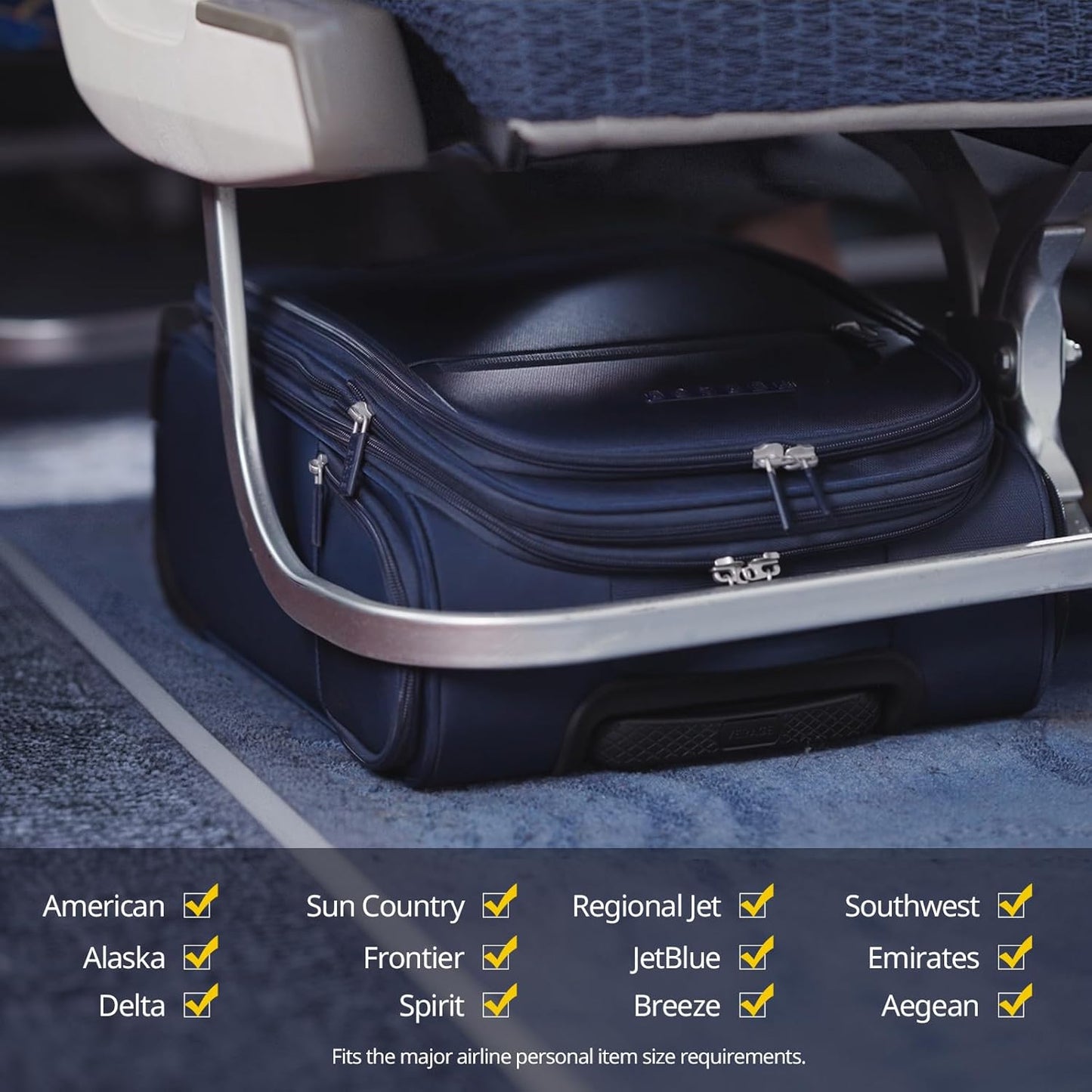 Verage Carry On Underseat Luggage with 2 Wheels & USB Port, 16 Inch Wheeled Spinner Bag Carry-on Luggages for Airlines, Lightweight Suitcase Men Women, Pilots and Crew