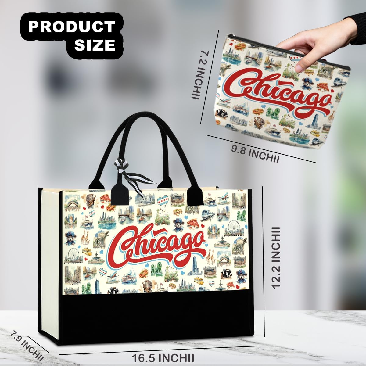 Seattle Italy Chicago New York Las Vegas Paris Gifts for Women Canvas Tote Bag Mother's Day Gifts for Women
