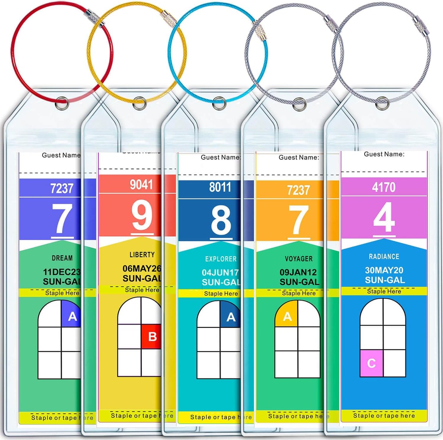 Cruise Luggage Tag Holder for Royal Caribbean & Celebrity 5 Pack, Cruise Ship Essentials 2025 Waterproof, Cruise Must Haves Durable