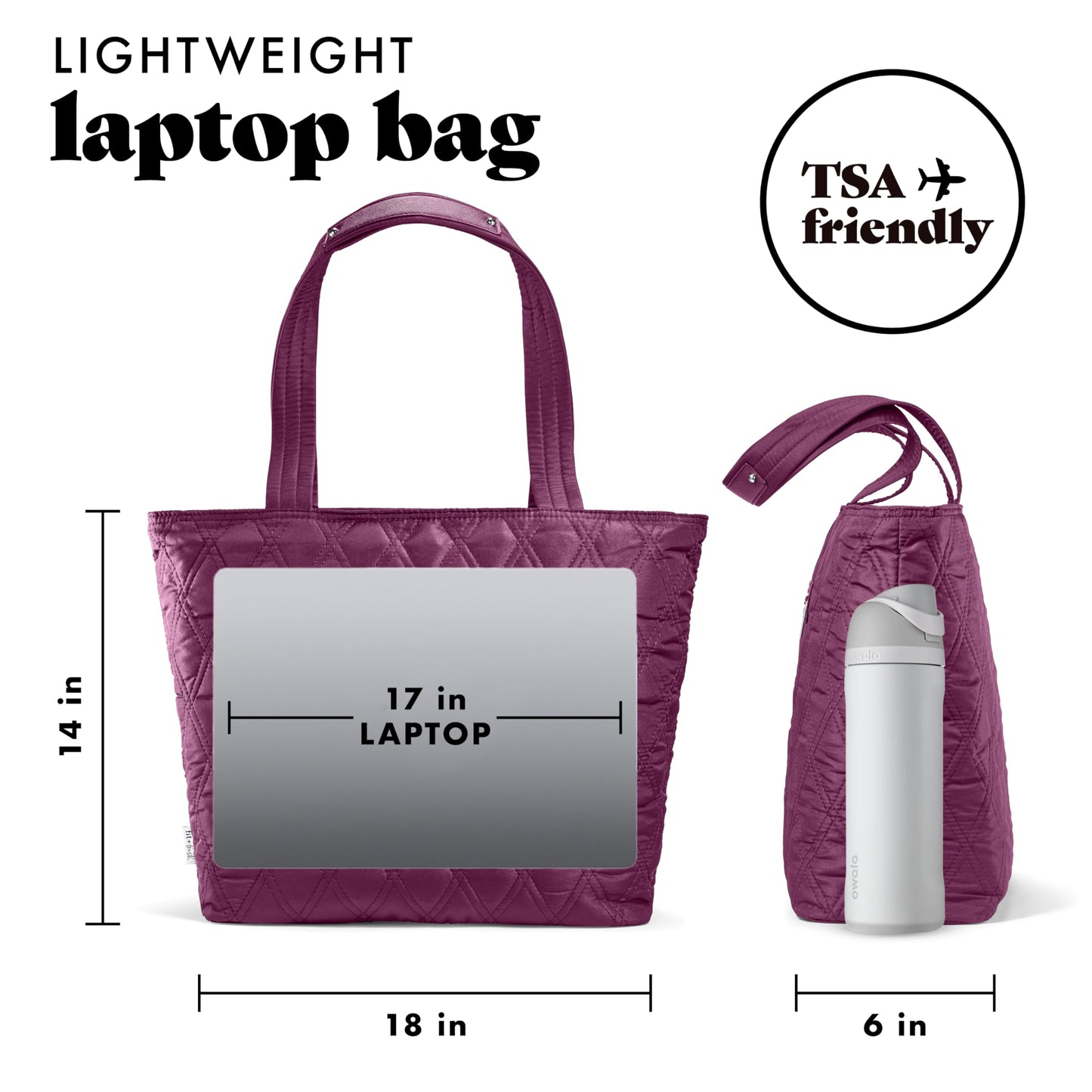 Fit & Fresh Metro 2 in 1 Work Tote Bag with Insulated Lunch Compartment