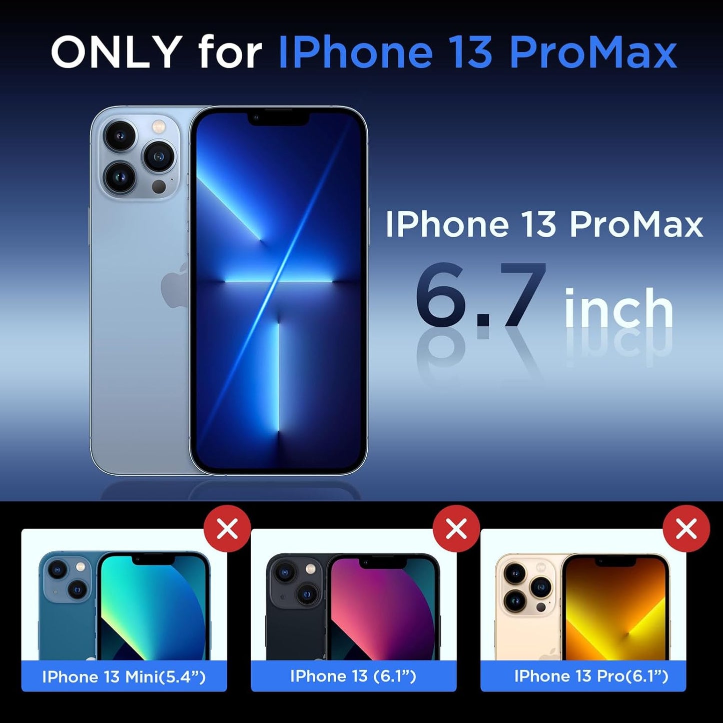 for iPhone 13 Pro Max Case with Kickstand, Compatible with MagSafe, [Invisible Stand] Anti-Slip Shockproof Military-Grade Protection, Magnetic Phone Case for iPhone 13Pro Max (Blue)