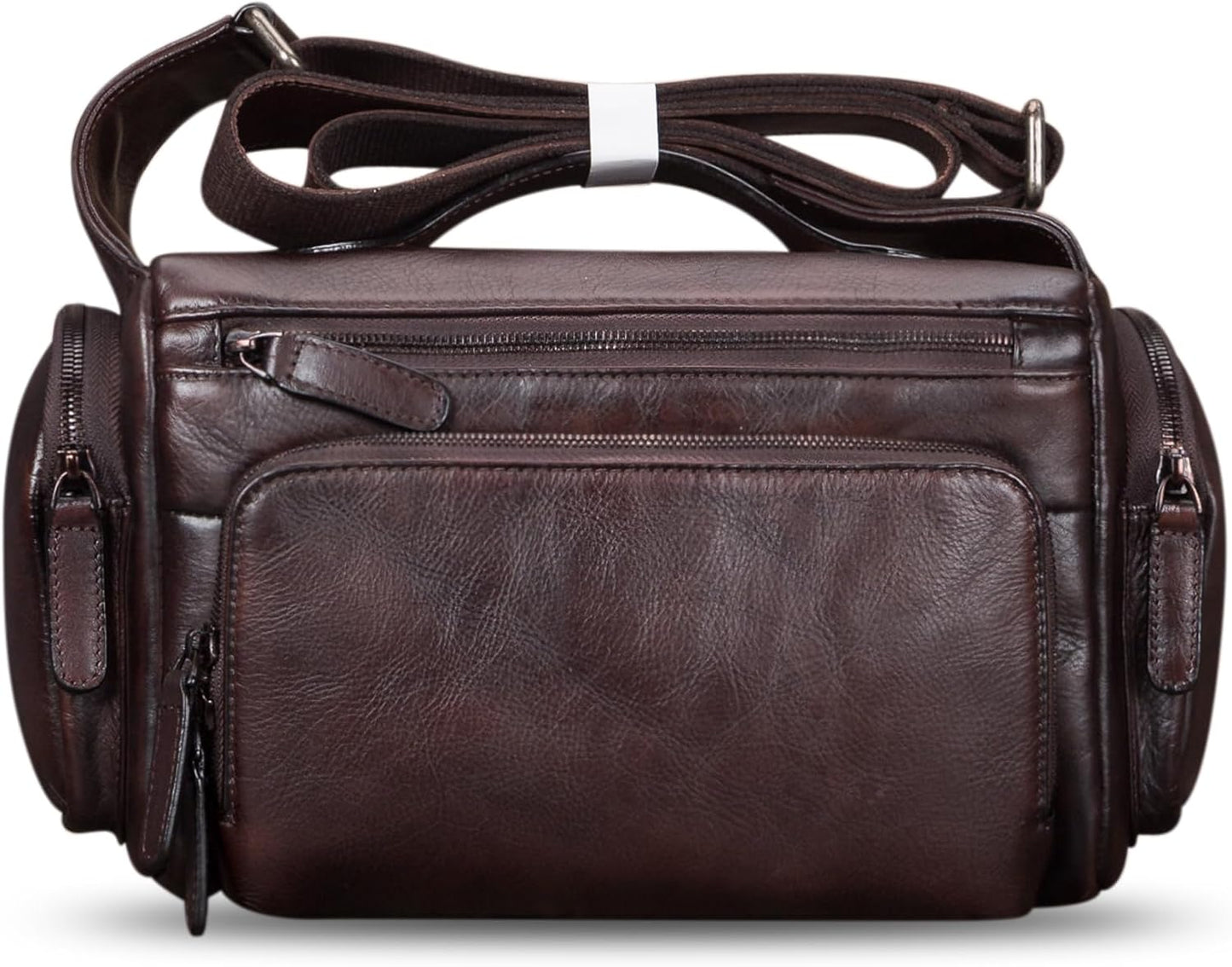 IVTG Genuine Leather Messenger Bag for Men Crossbody Shoulder Pack Satchel Casual Sling Daypack Work Business Daypack