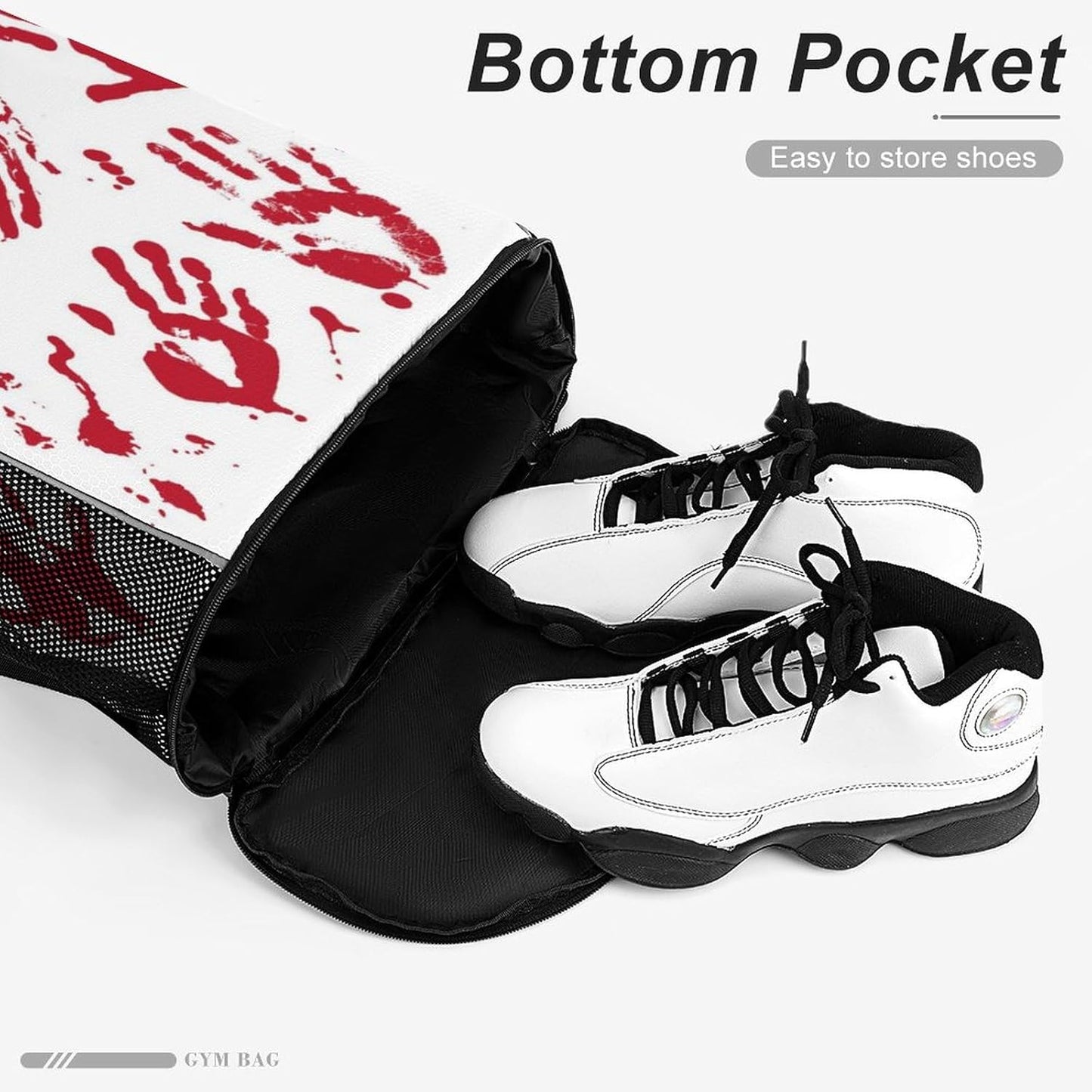 Hand Drawstring Backpack Gym Bag With Shoe Compartment String Bag Sport Beach Swimming Sackpack For Women Men