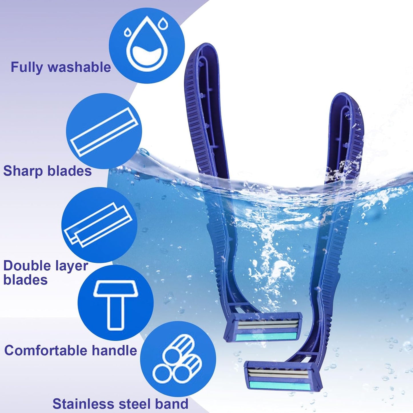 Disposable Razors, Bulk Razors With Knife Caps, Individually Packaged, Razors In Bulk Suitable For Hotels, Shelters, Homeless People, Nursing Homes, Charities, Churches (100-PACK)