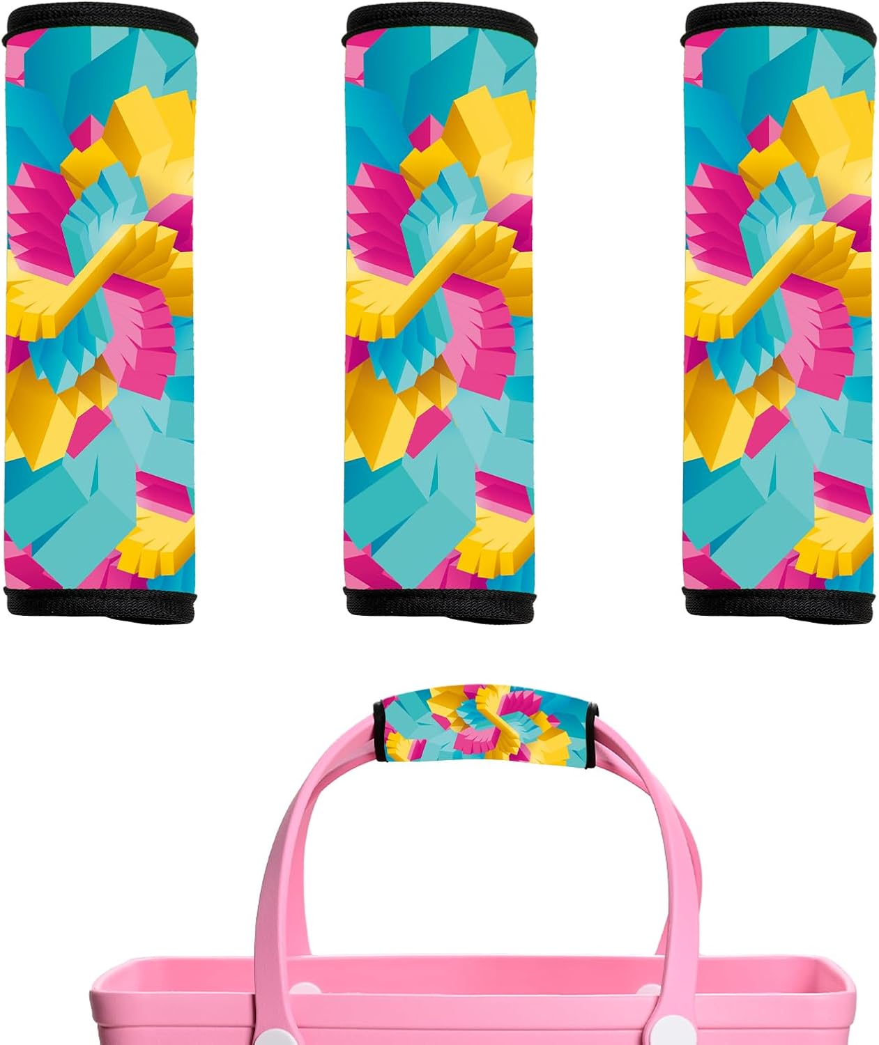 Luggage Handle Wraps 3Pcs – Neoprene Bag Handle Wrap for Bogg, Luggage Identifiers for Suitcases Easy Identification, Stylish & Comfy Suitcase Handle Replacement Travel Accessories for Airport Y07