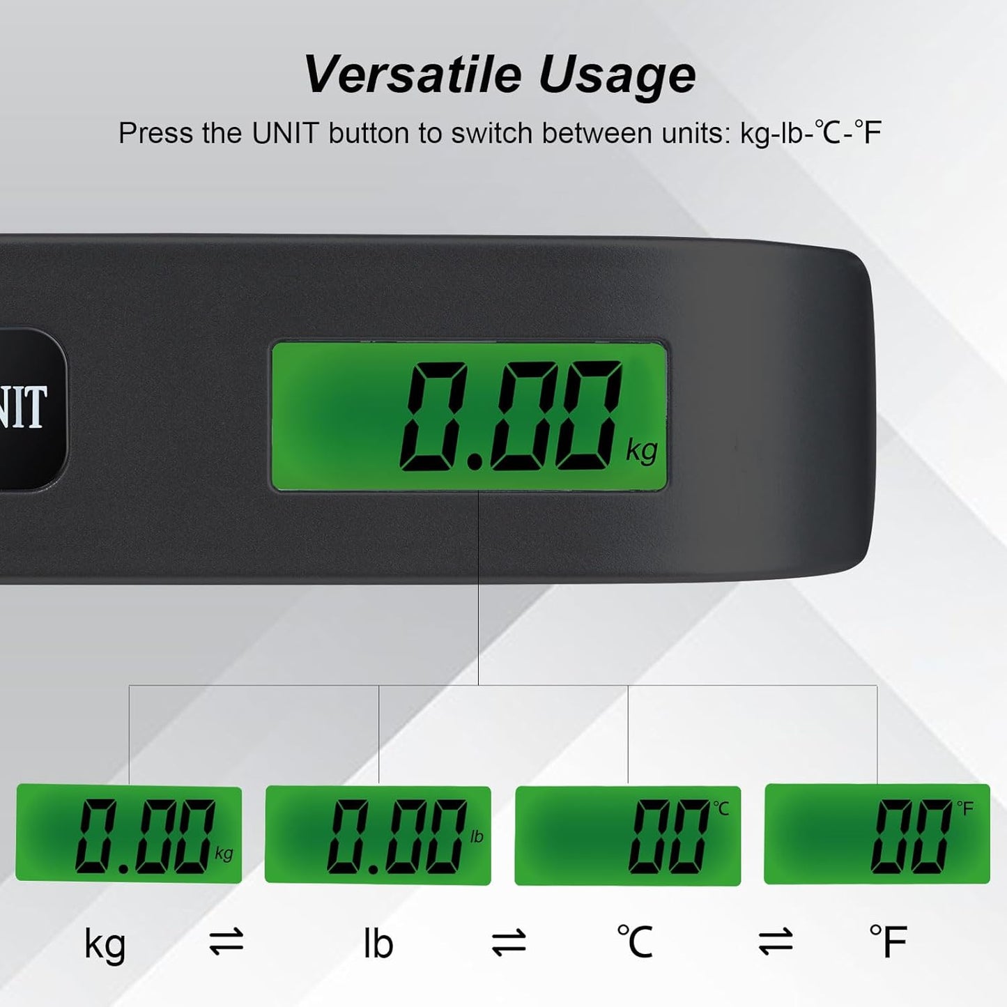 2 Pcs-Black Travel Digital Luggage Scale - Portable Baggage Scale - Suitcases Weight Scales - Ideal for Travel Scale Luggage Weight - 110LB/50KG, Includes Battery - Temperature Display Hanging Scales