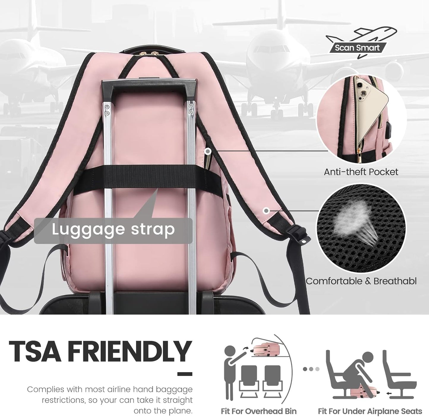 LOVEVOOK Laptop Backpack for Women 17.3 inch,Cute Womens Travel Backpack Purse,Professional Laptop