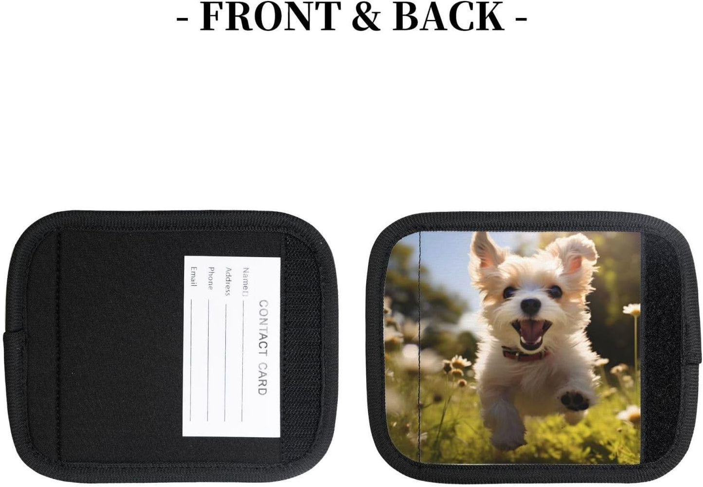 Luggage Handle Wraps Cute Dog Pattern Luggage Identifiers Soft Neoprene Luggage Handle Wraps For Suitcase Trolley Handle Grip Cover 2 Pack Luggage Tags