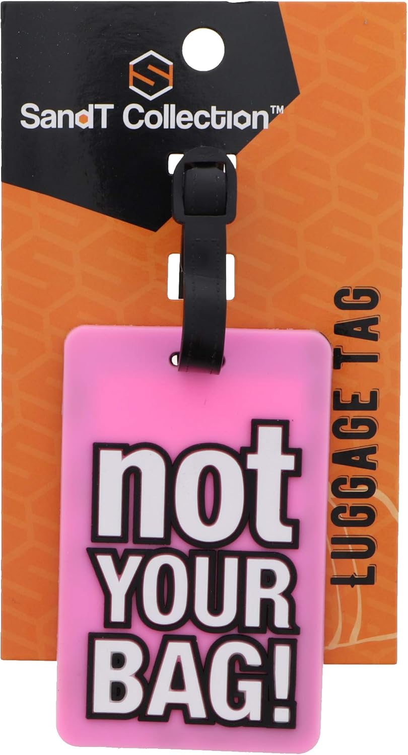 Not Your Bag Luggage Tag Suitcase ID Holder - Set of 2 Pink