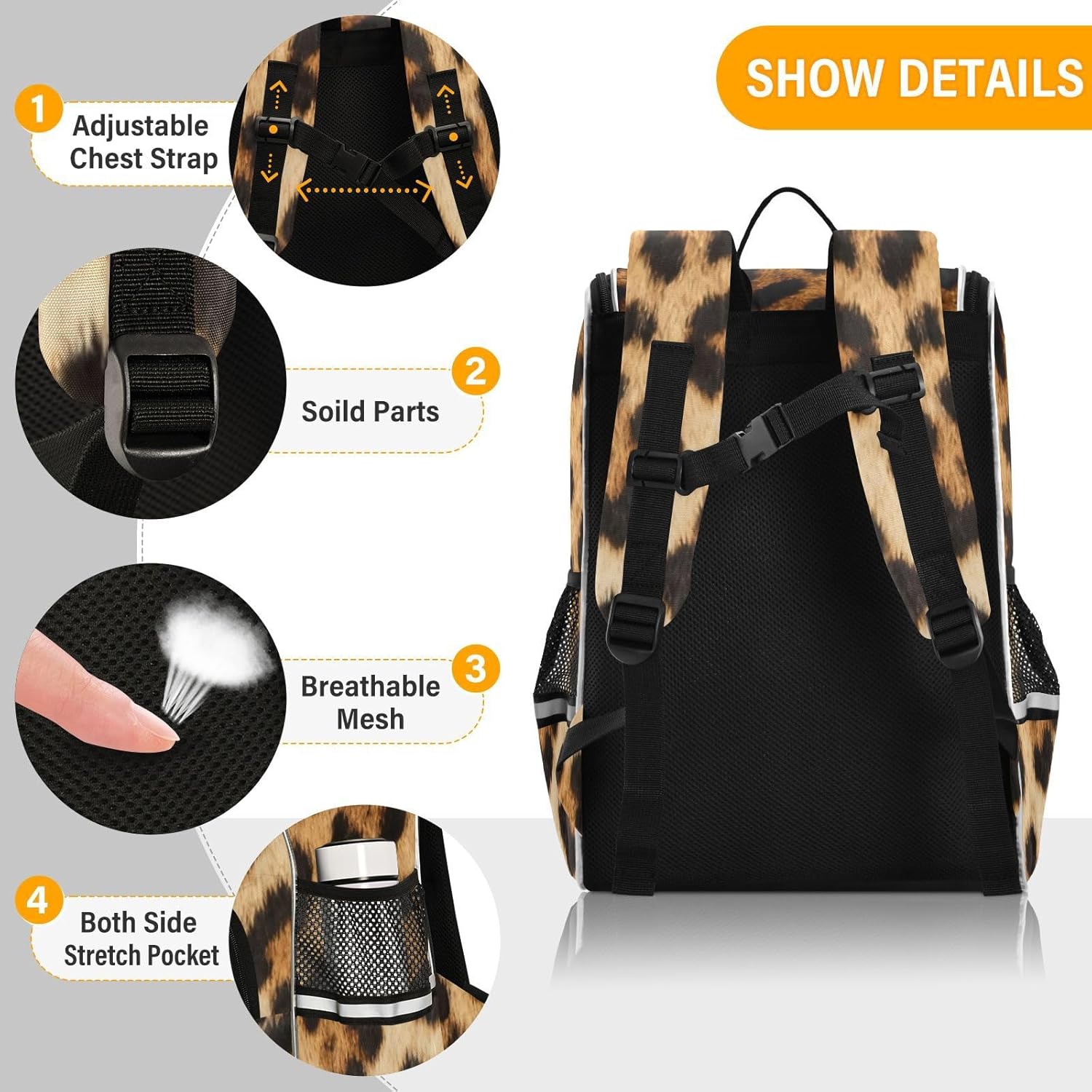 Leopard Print Cute Backpack For Girls Kids Backpack Boys Teen School Bag Bookbag Travel Daypacks