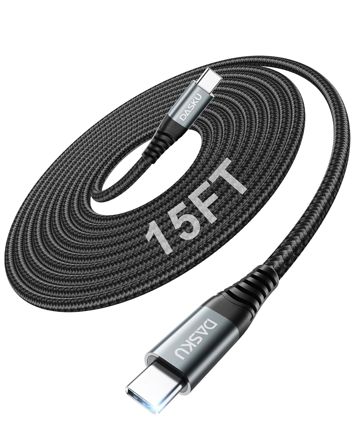 USB C to C Cable 15FT 100W 1Pack, Extra Long USB C Cable Fast Charging,USB C to USB C Cable Durable Braided, USB Type C Cord Compatible with iPhone 17/16/15/Pro Max/Plus/Samsung Galaxy S23/Switch/More