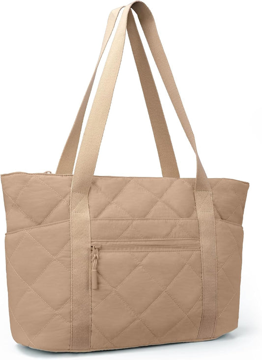befen Laptop Tote Bag for Women Work, Travel Tote Bags Nurse Puffer Quilted Handbags, Lightweight Waterproof Beach Purse
