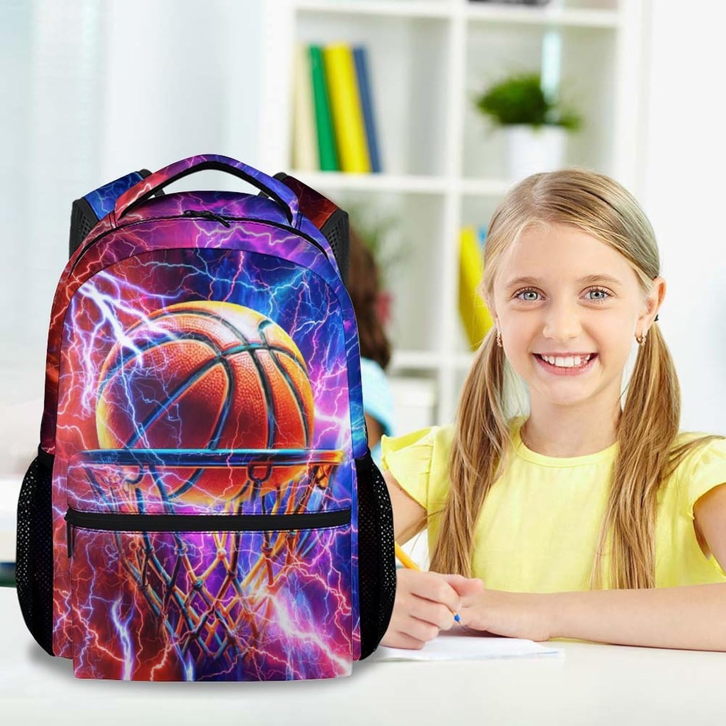 School Backpack for Kids - 17 Inch Basketball Backpacks with Adjustable Straps for Boys - Cool Lightweight Durable Sport Book Bag for Kindergarten