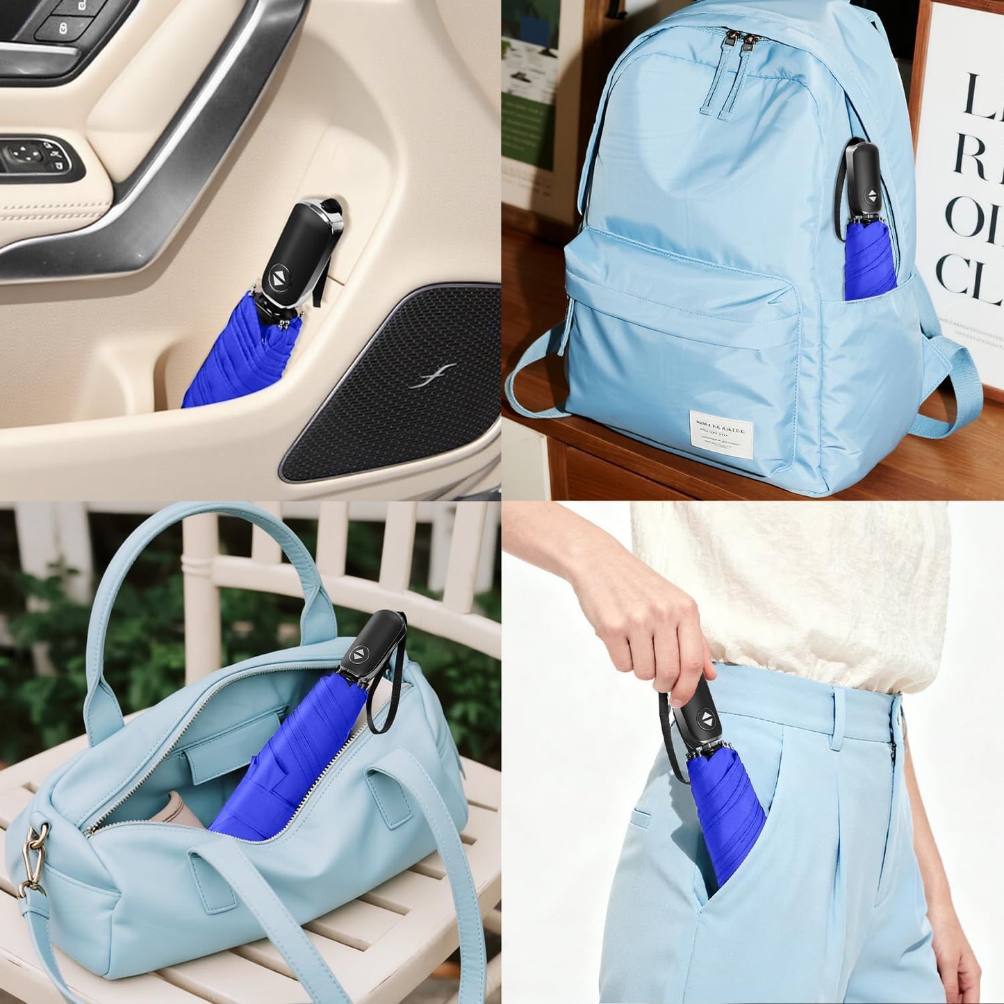 Lejorain Mini Umbrella for Travel Automatic - Folding Compact Flat Umbrella Lightweight Strong Portable Umbrellas for Rain Adults