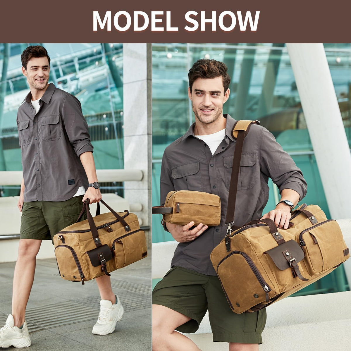 Travel Duffle Bag Weekender Bag with Shoe Compartment Overnight Bag for Men Travel Bag Carry On