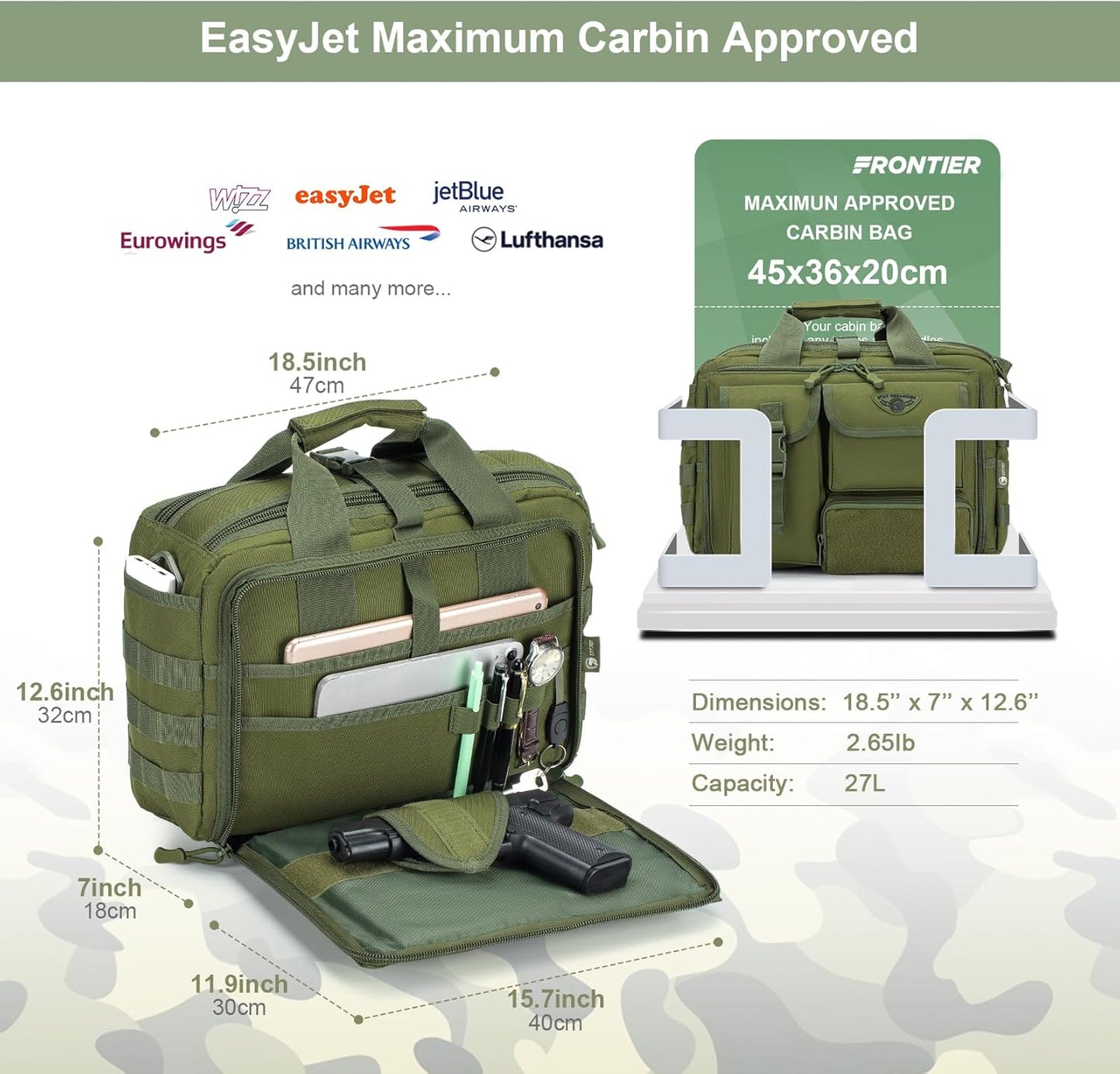 Stypos Tactical Messenger Bag Briefcase for Man Military Laptop Bag 14 Inch/15.6 Inch /17.3 Inch Messenger Shoulder Work Bag