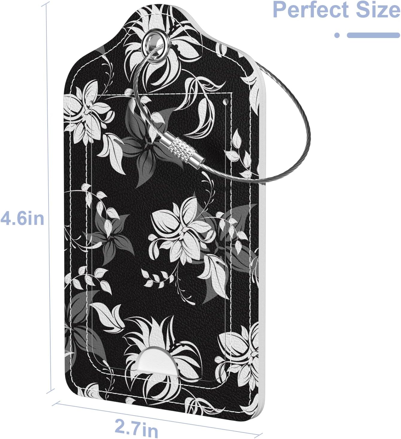 2 Pack PU Leather Luggage Tags for Suitcase, Travel Cruise Luggage Tag with Privacy Flap, Name ID Label and Metal Loop for Women Men Baggage Handbag School Bag Backpack, Flowers Bird