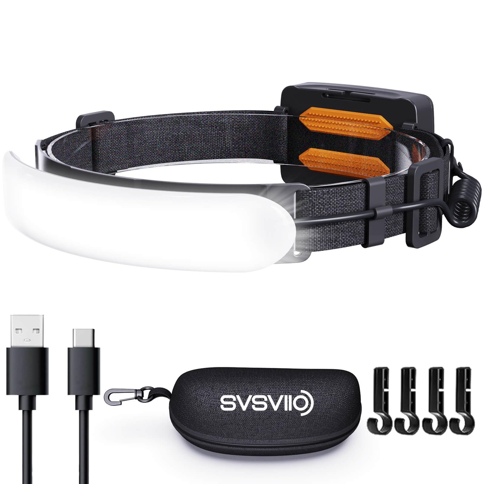 svsviio Headlamp Rechargeable PRO+,7500mAh 1500 Lumen Super Bright 230°Beam LED Head Lamp,Head