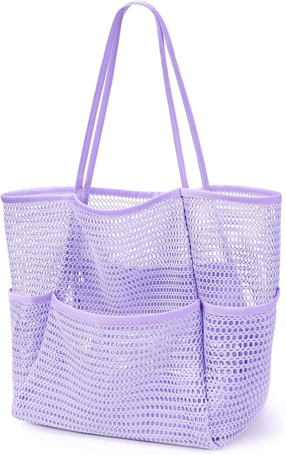 KPX Beach Bag with Mini Pocket, Beach Tote Bags for Women Large Foldable Mesh Swimming Pool Travel Bags - Sandproof