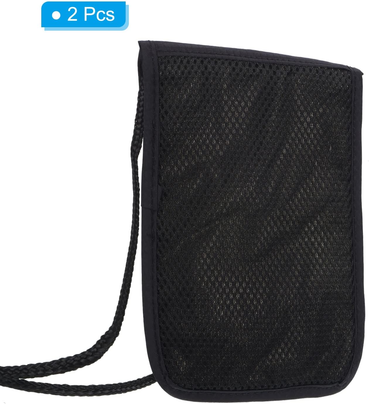 PATIKIL Neck Wallet, 2 Pack Passport Holder RFID Waterproof Travel Wallet Neck Pouch with Adjustable Strap for Women & Men, Black