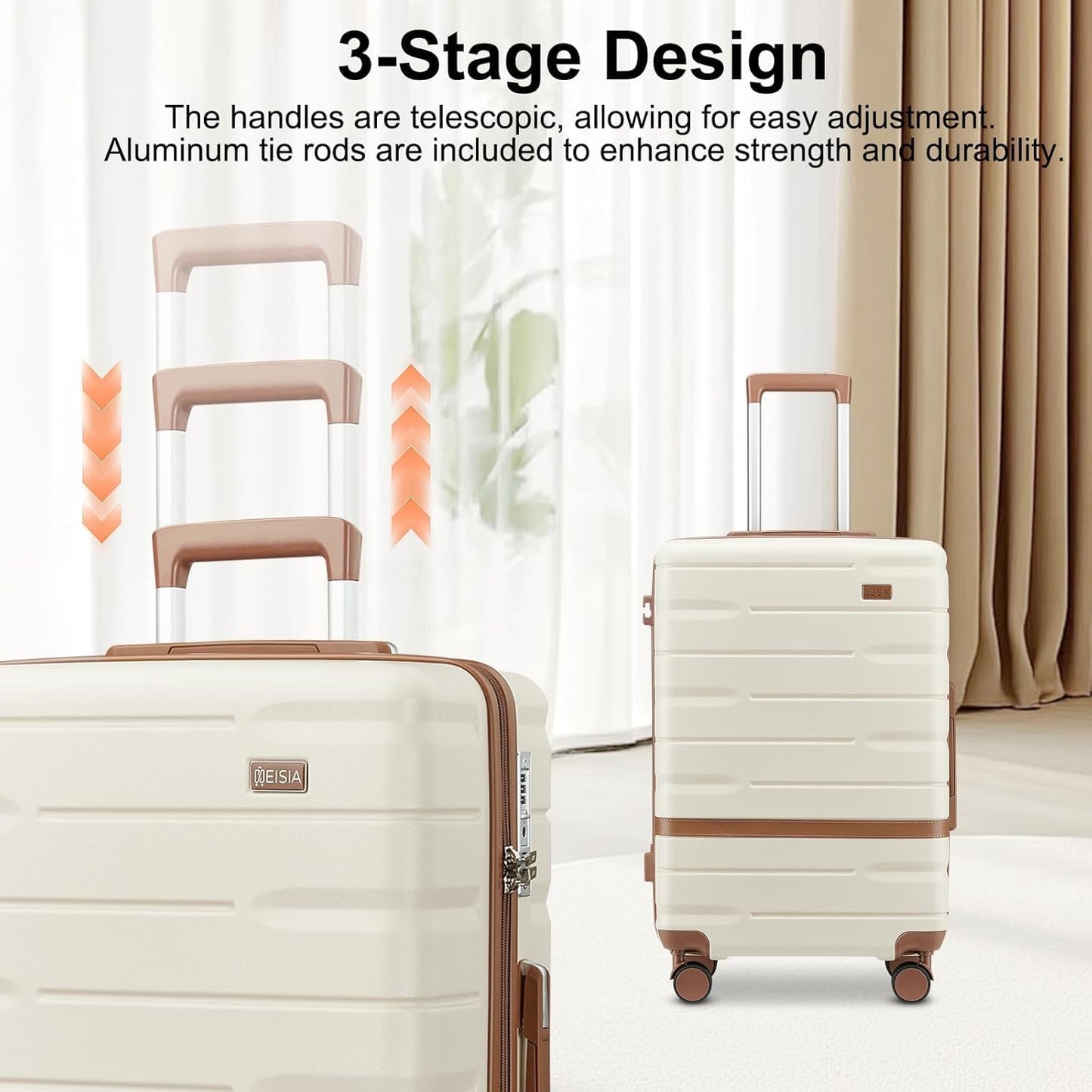 Carry on Luggage Sets with TSA Lock,20 Inch Expandable Carry-on Suitcase with Spinner Wheels,Hard Shell Lightweight Rolling Travel Luggage with YKK Zippers (Gray)