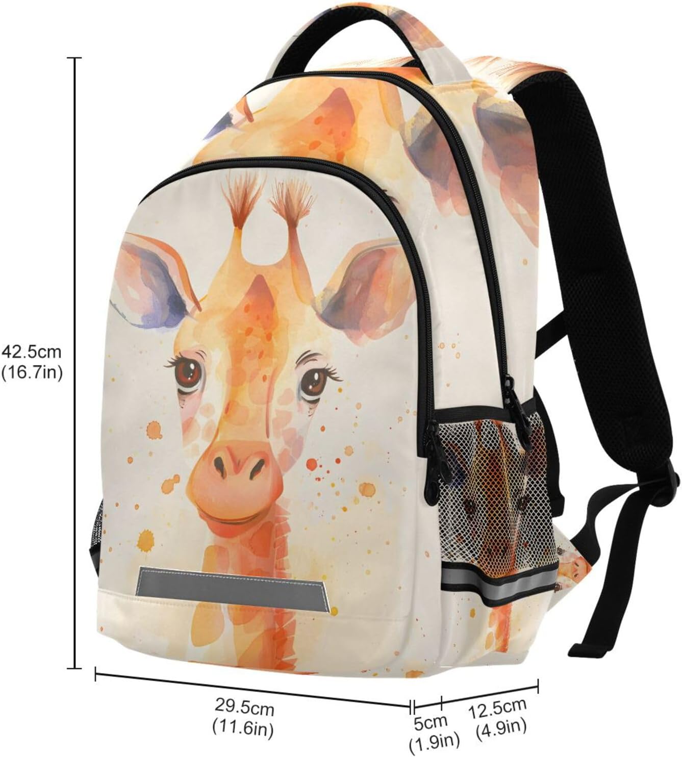 Giraffe Brown Backpack for Boys Girls Elementary School Bag Kids Bookbag Travel Rucksack