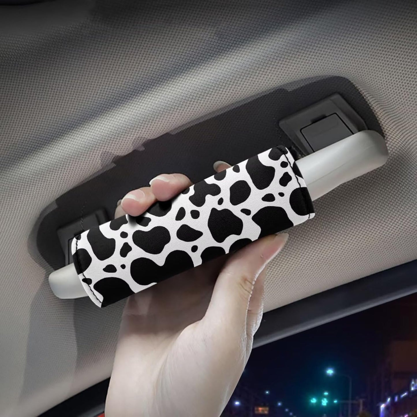 Cow Spot Protective Handle Cover Luggage Marker Luggage Handle Wrap for Suitcase Identifier Travel Bag Wraps Set of 2 Pcs Decoration