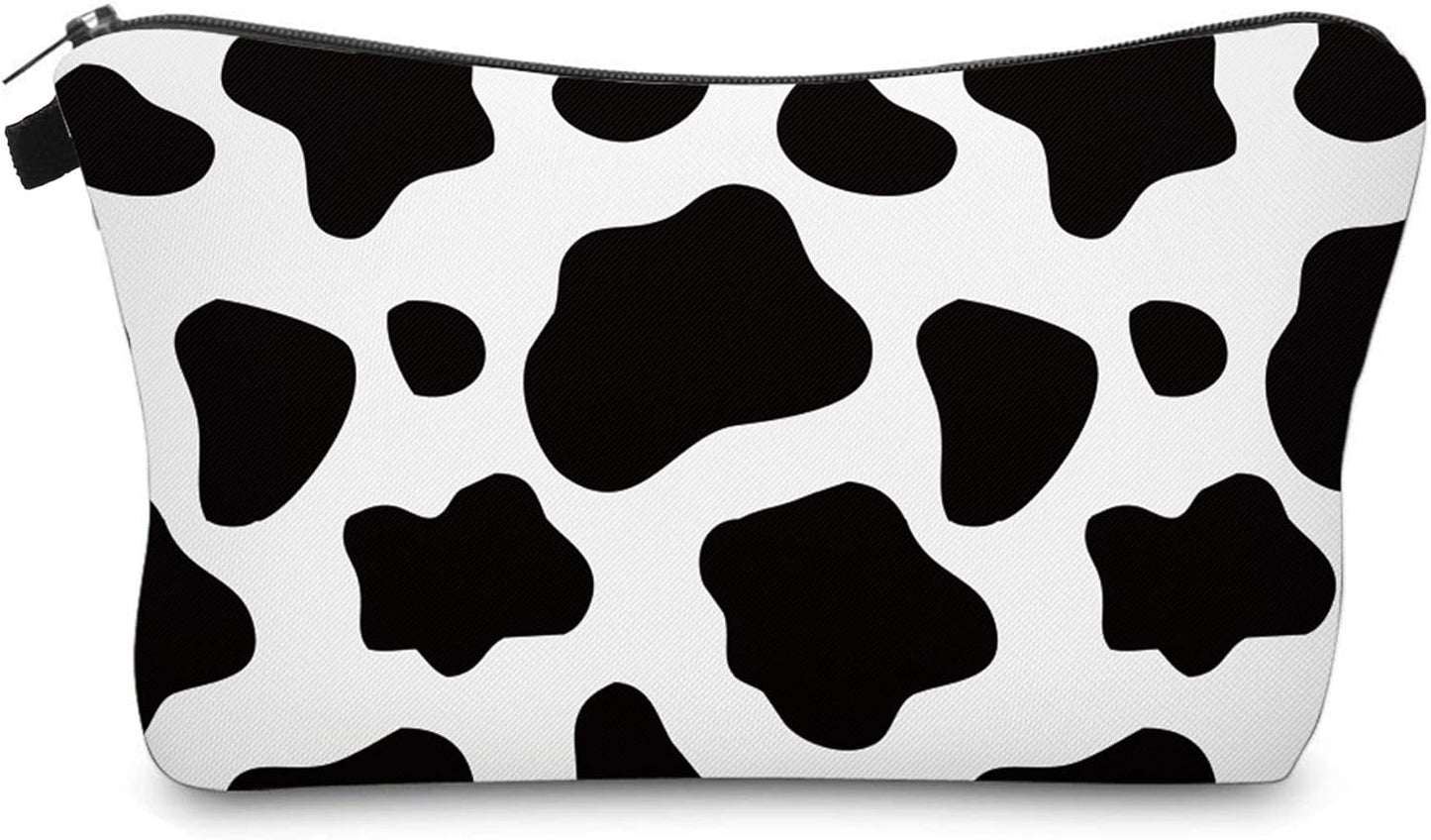 Cute Travel Makeup Bag Cosmetic Bag Small Pouch Gift for Women (Cow Print)