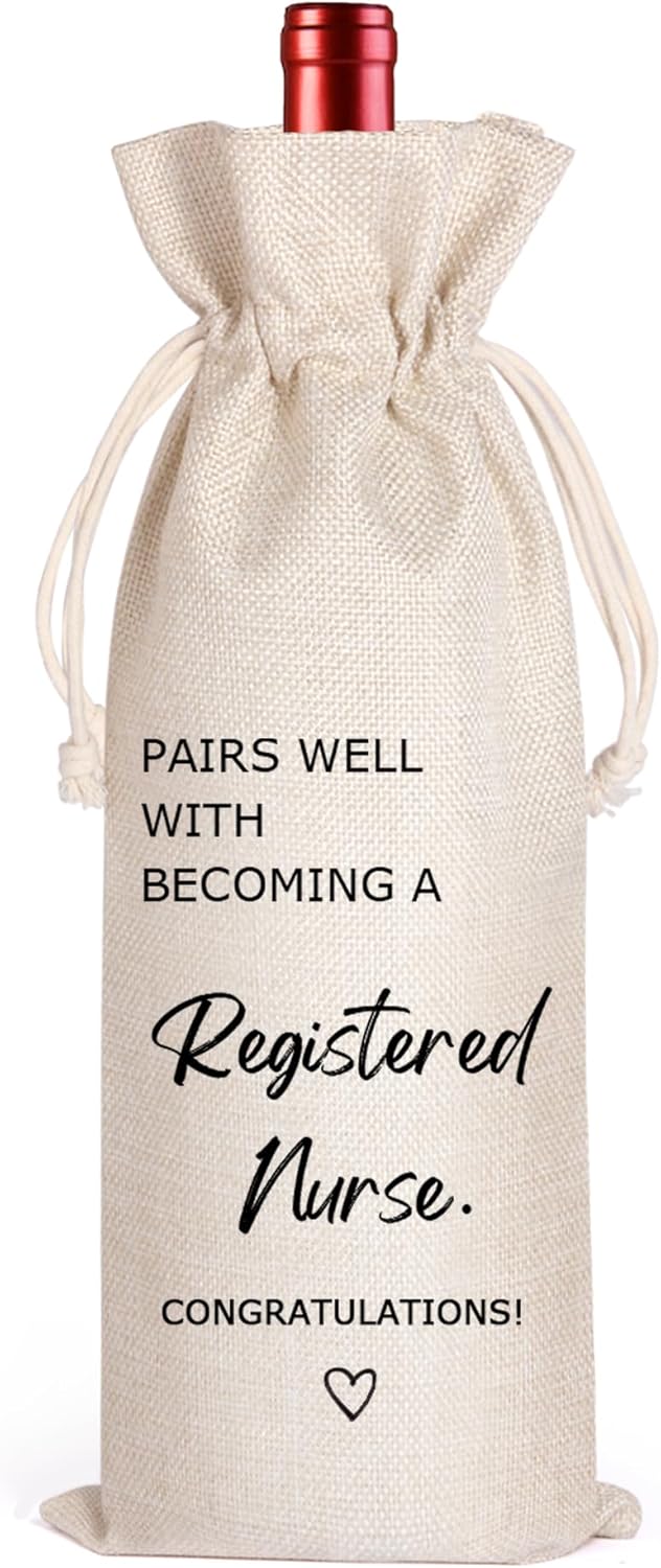 LANBAIHE Registered Nurse Wine Bag, Nursing School Gift, Gifts for Registered Nurse, RN Graduation, Nurse Week Gift