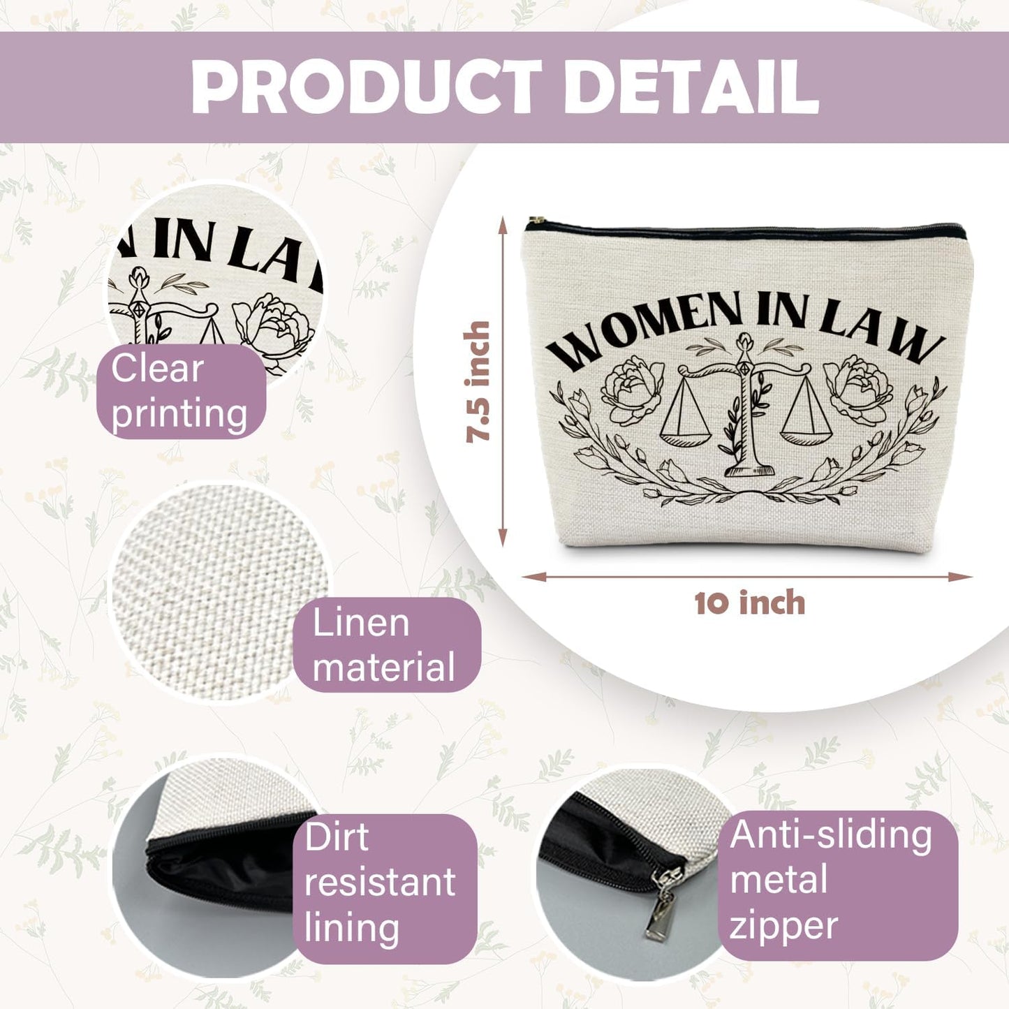 Lawyer Gifts for Women, Lawyer Makeup Bag, Law School Graduation Gifts, Women in Law Cosmetic Bags