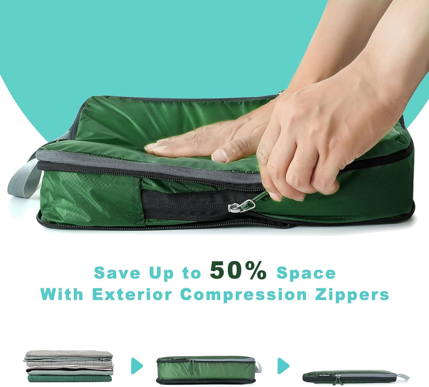 BAGAIL 6 Set Ultralight Compression Packing Cubes Packing Organizer for Travel Accessories Luggage Suitcase Backpack