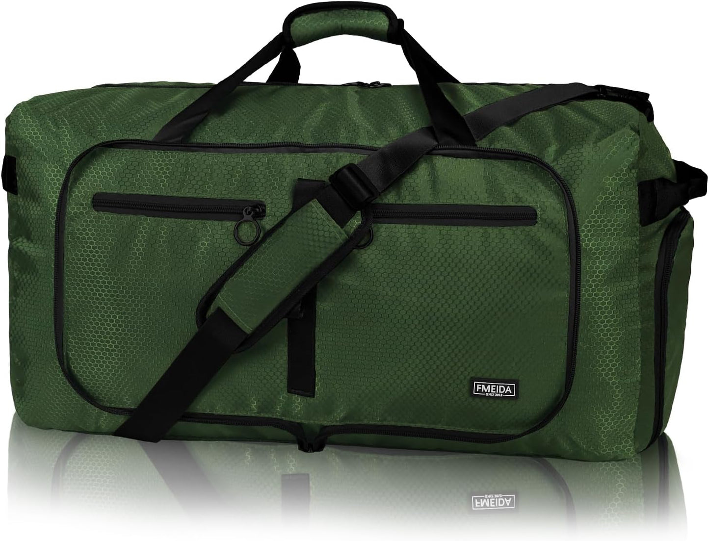 Fmeida 65L Duffle Bag with Shoes Compartment, Foldable Travel Duffel Bags for Men Women, Large
