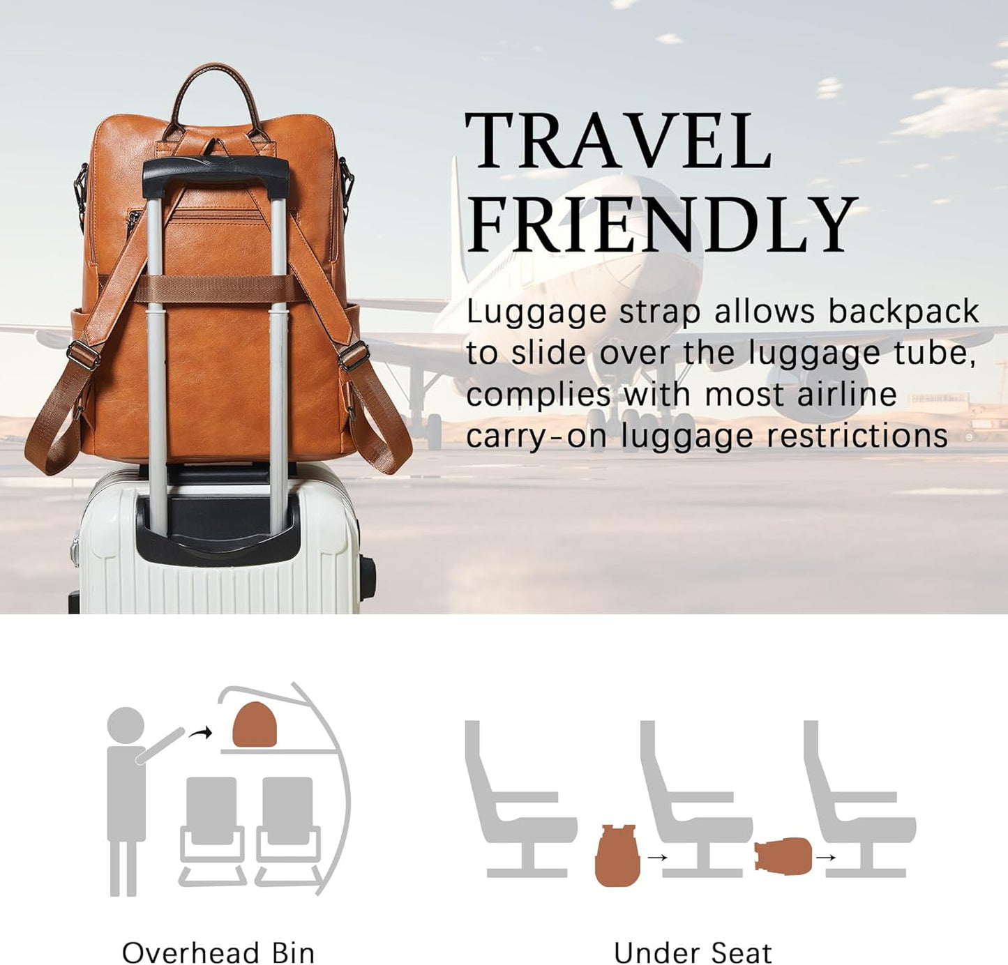 Shrrie Vegan Leather Laptop Backpack for Women 15.6 inch Work Backpack Fashion Travel Backpack Purse for Business College