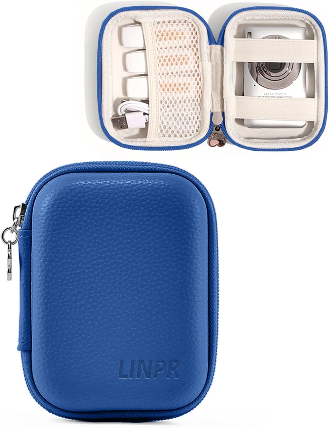 Digital Camera Case for CAMKORY, KODAK PIXPRO FZ45/FZ55, Canon IXUS 285 HS, Lecran, Small Travel Compact Camera Holder with Mesh Pocket for Accessories SD Card (Royal Blue)