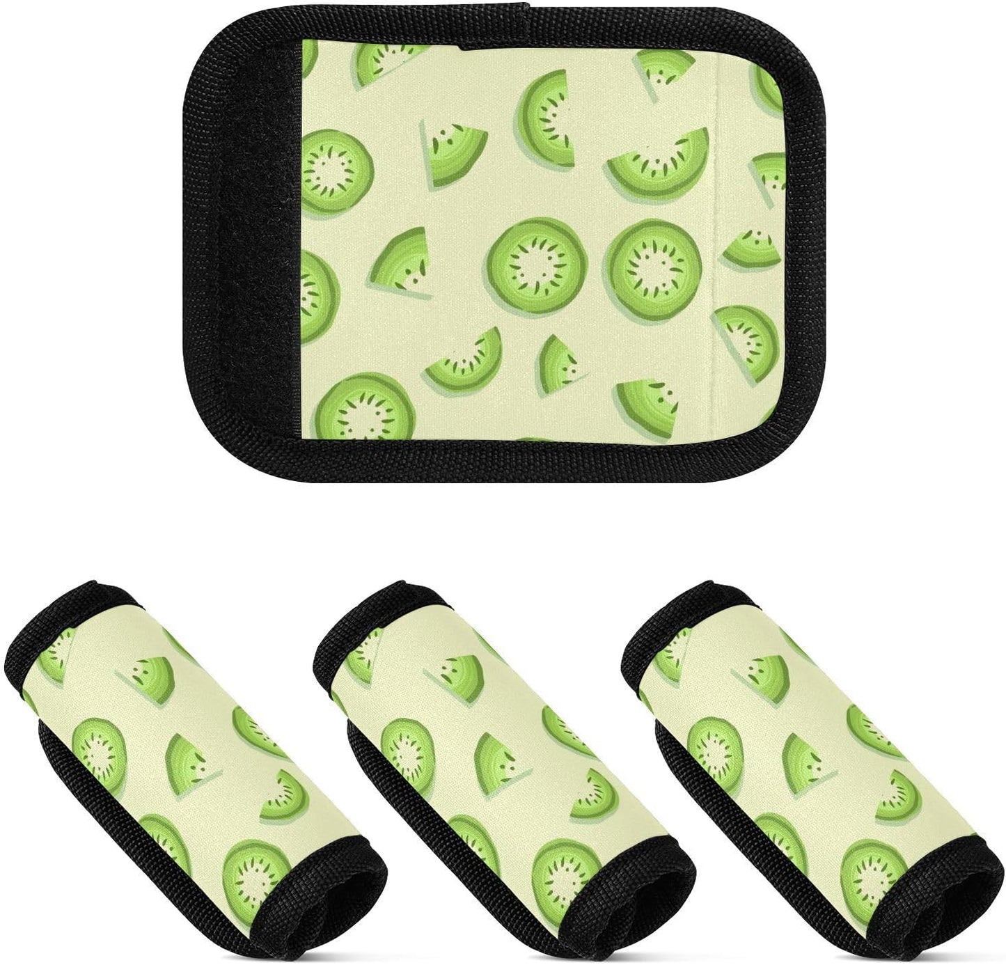 4 PC Luggage Handle Wrap Luggage Handle Covers Tags for Suitcase Bags Travel Luggage Handle Identifier Gripper Green Kiwi Fruit