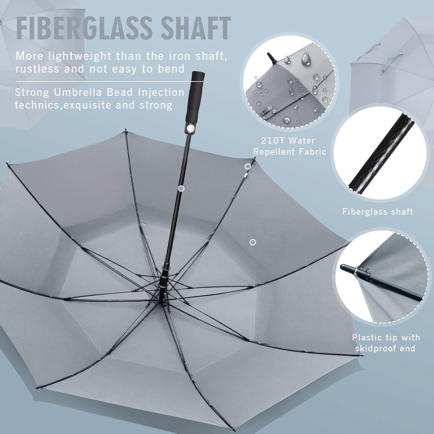 ZOMAKE Golf Umbrella Windproof, Extra Large Oversized Heavy Duty Double Canopy for Rain, Sports