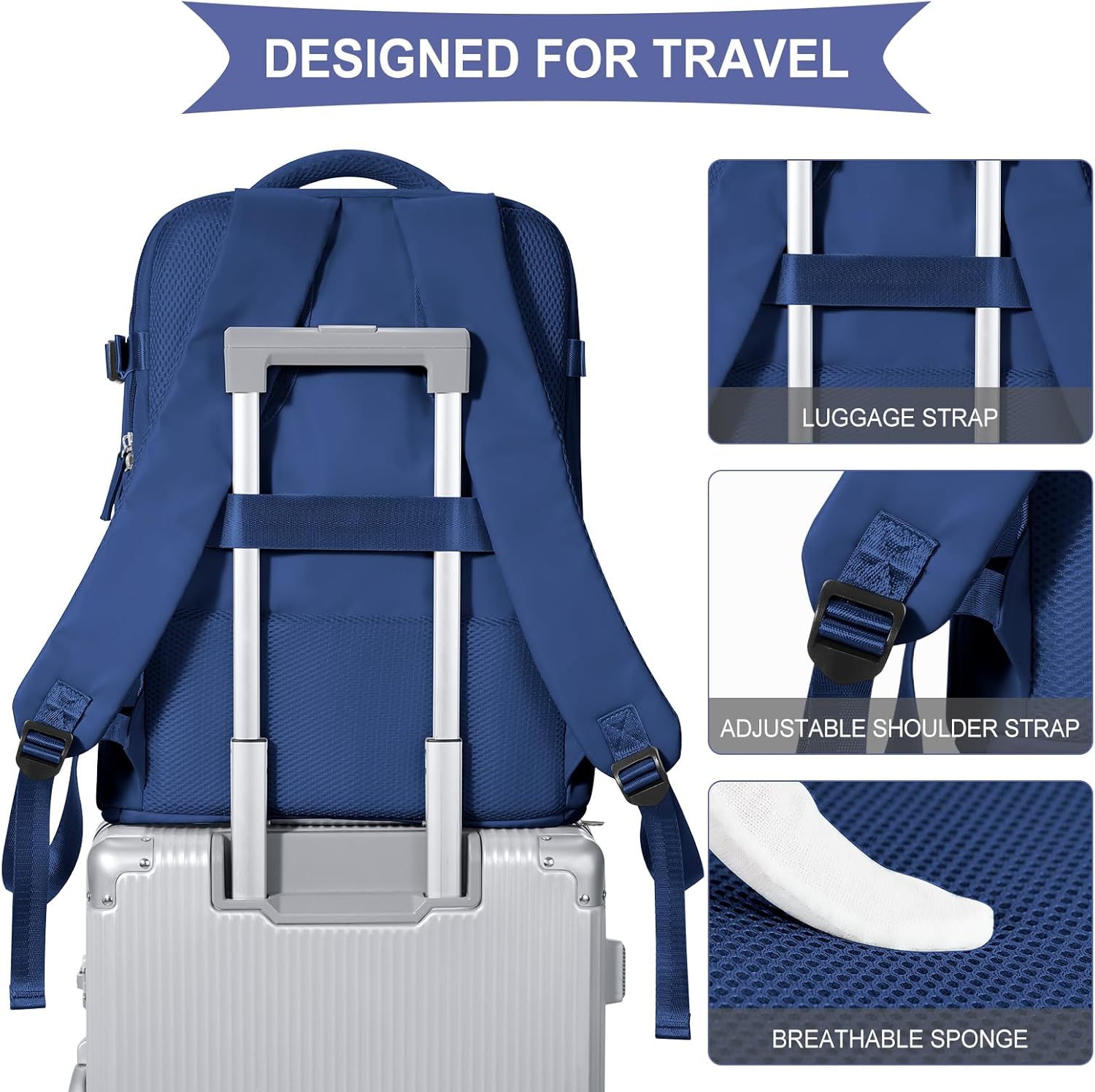 coowoz Large Travel Backpack For Women Men,Carry On Backpack Flight Approved,Hiking Backpacks