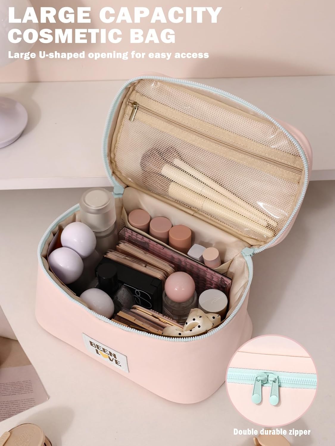 Travel Makeup Bag Cute Cosmetic Bag for Women Large Capacity Makeup Case Organizer Bag Toiletry Bag