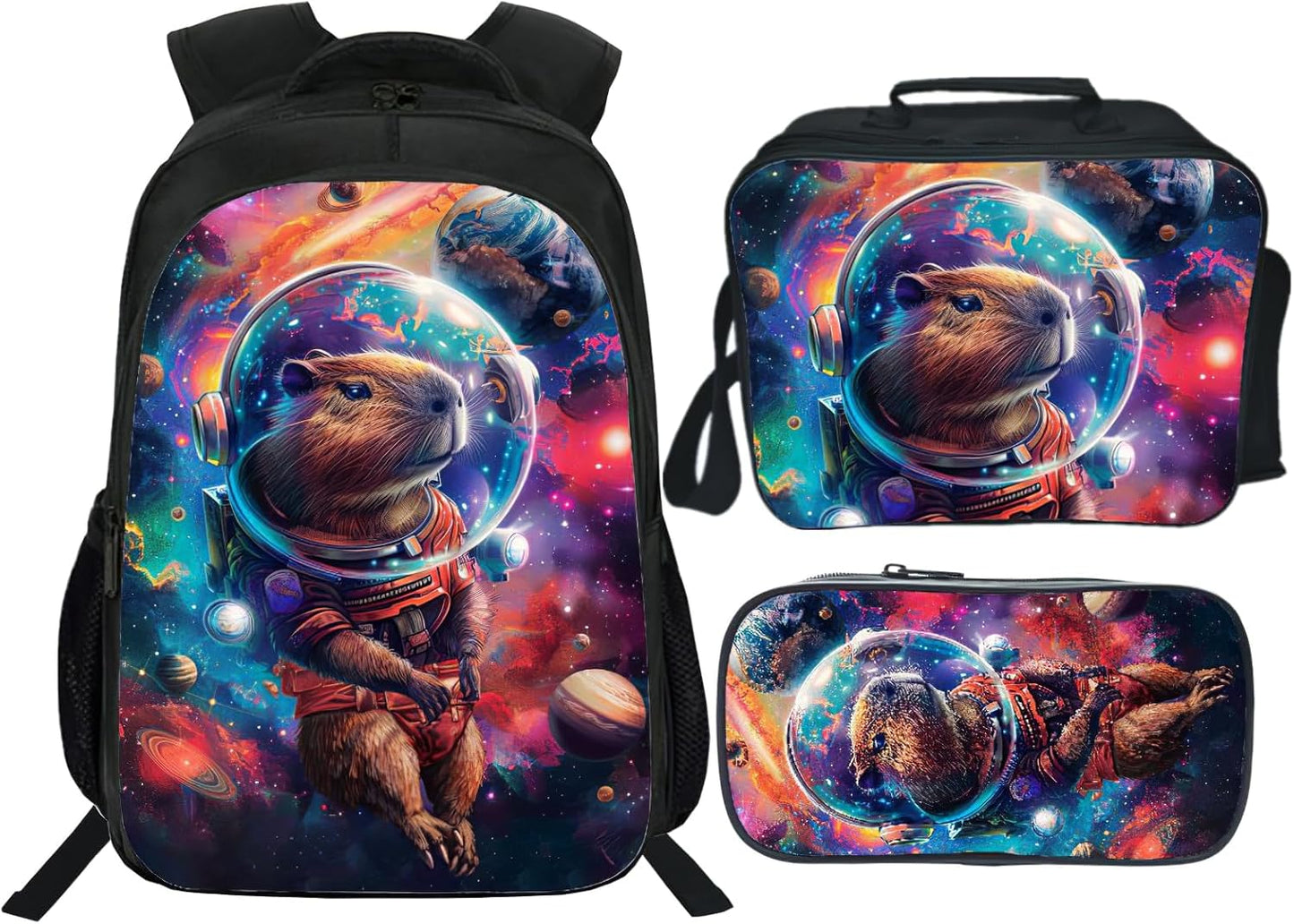 Kids Backpack School Bookbag 16inch Schoolbag With Lunch Box Bag And Pencil Case Set For Boys Girls