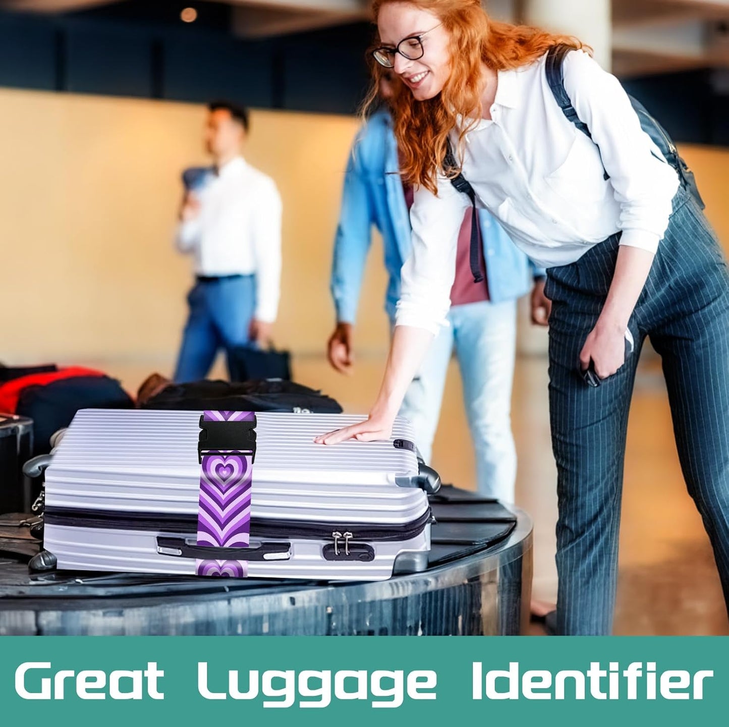Slohif Luggage Straps for Suitcases Travel Belt Accessories Luggage Connector Identifiers 2 Pack