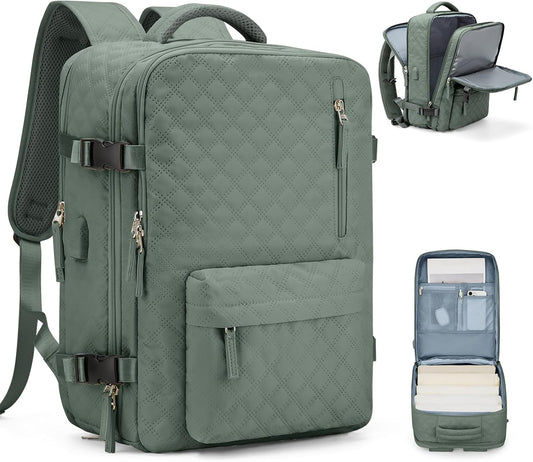 VGCUB Large Travel Backpack for Women Men, Carry on Backpack Airline Approved Gym Backpack Waterproof Business Laptop Daypack,Army Green