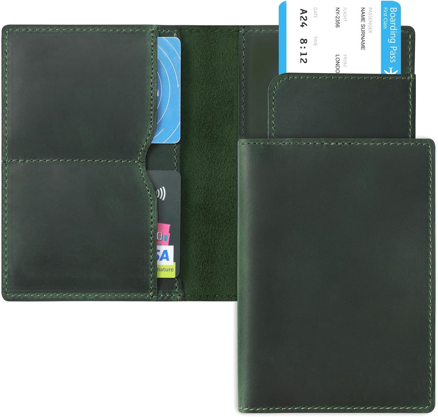 Jack&Chris Leather Passport Holder, Handmade Passport cover, Travel Wallet Cover Case for Men and