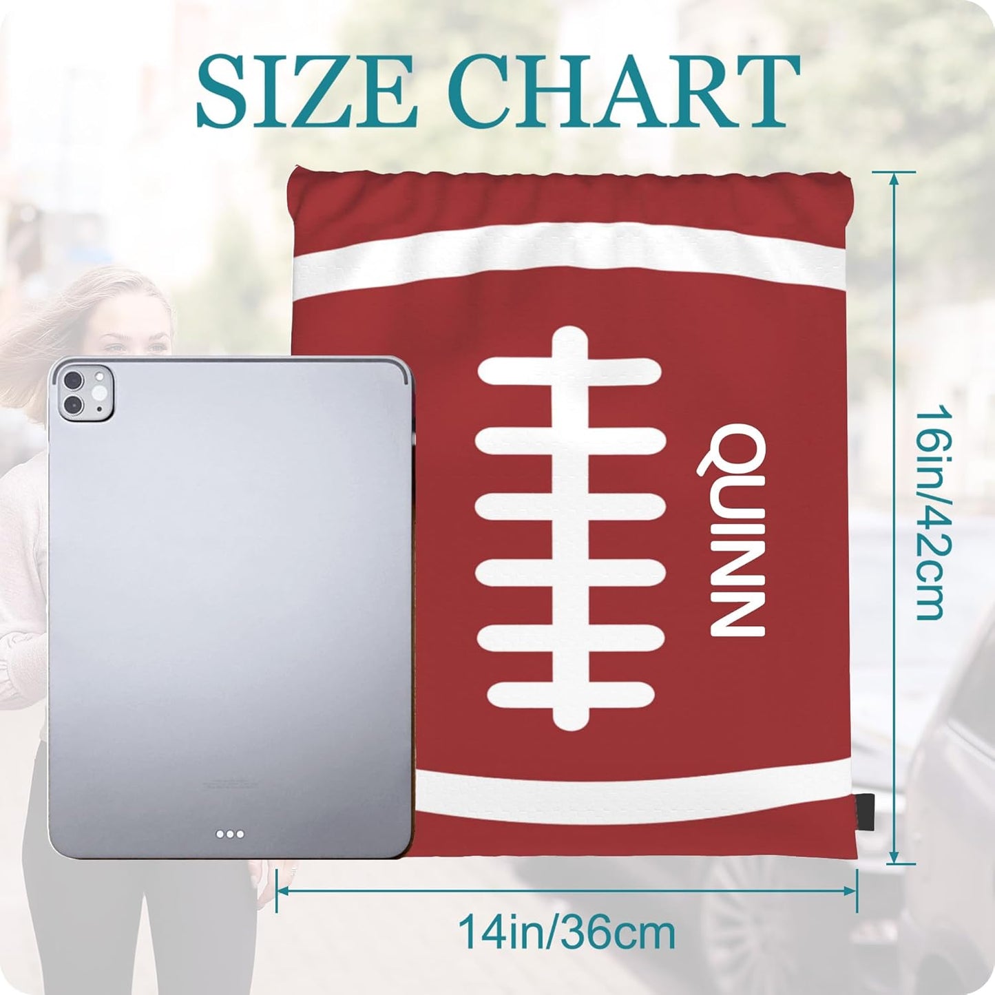 Personalized Drawstring Bag with Your Name Drawstring Backpack for Men Women Small Gym Beach Shopping Sport Yoga Bag (Ball 1)