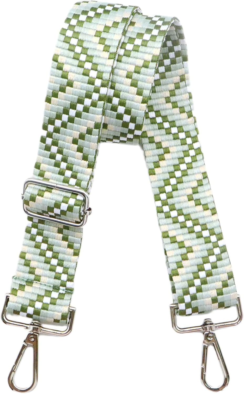 Adjustable Green Purse Strap - 1.5" Wide Handbags, Camera, Guitar, Phone & Crossbody Bag Replacement Shoulder Straps(Silver Hardware)