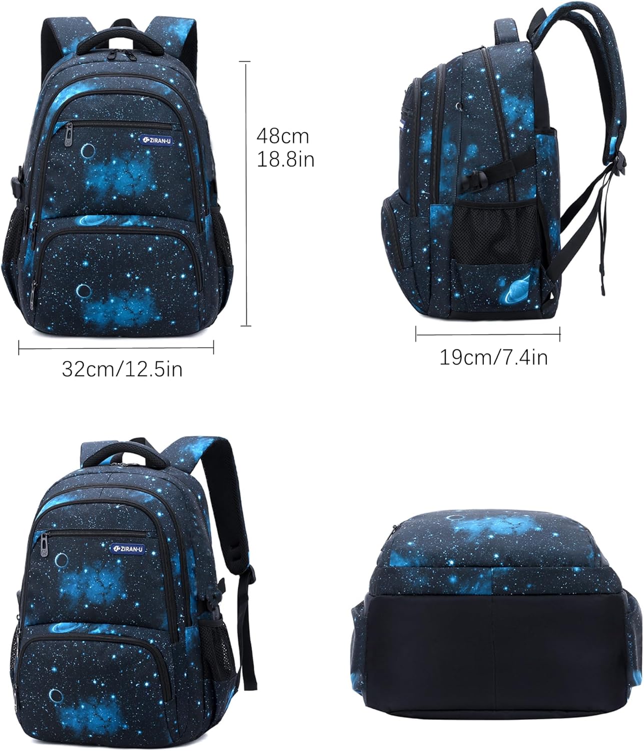 MITOWERMI Boys Backpacks for Primary Junior School Kids Backpack with Lunch Box Galaxy Space